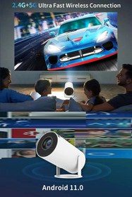 Resim Enshall Taşınabilir Sinema Projektörü Android 11 Akıllı Bluetooth Wifi6 Projeksiyon 