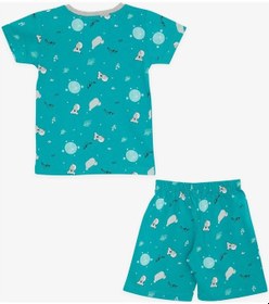 Resim Breeze Girls & Boys Erkek Bebek Şortlu Pijama Takımı Kuala Desenli 9 Ay-3 Yaş, Petrol Yeşili-petrol Yeşili Petrol Yeşili 