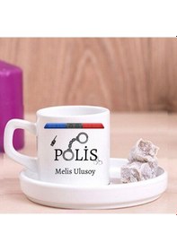 Resim Polislere Özel Türk Kahve Fincanı Ve Altı 