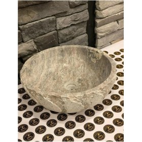 Resim Doğal Taş Silver Traverten Patlatma Modelli 41X41X14 