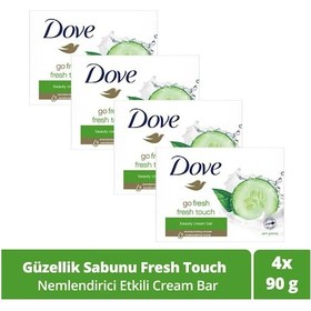 Resim Dove Cream Bar Sabun Fresh Touch 4 x 90 G 