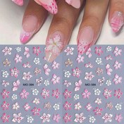 Resim 2 adet 5D Kabartmalı Pembe Çiçek Yapraklı Tırnak Sanatı Etiketleri - Kadınlar ve Yaz Çiçek Desenli Beyaz ve Pembe Çiçeklerle Kendinden Yapışkanlı Tırnak Kaydırıcıları, Kolay DIY Tırnak Dekorasyonu, Tırnak Sanatı Aksesuarları, Çiçek Deseni, Kendinden Yapışkanlı Etiketler 