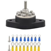 Resim 5/16 İnç M8 Rv Yat 8 Terminal Saplaması, 2 Adet M5x20 Vidalar + Terminaller Siyah 