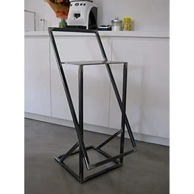 Resim Abronya Metal Bar Taburesi Yüksek Sandalye Renk Siyah 