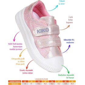 Resim Kiko Kids Glitter Cırtlı Kız Çocuk Günlük Ayakkabı 