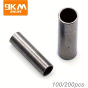 Resim 100 adet/200 adet Yüksek Kaliteli Bakır Balıkçılık Sıkma Kılıfları - 9KM Tek Varil Tel Tüp Bağlantı Parçası Daha Güçlü Kanca ve İplik Kontrolü için 