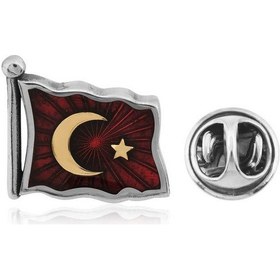 Resim Stillove Gümüş Türk Bayrağı Rozet Sl3325 Gümüş 