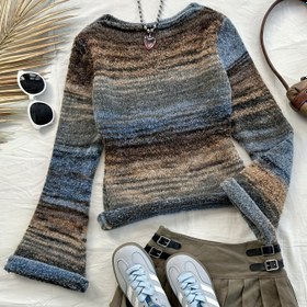 Resim Kadın Şık Uzun Kollu Kazak - Ofisten Partiye Şık Üstler, Yumuşak Esnek Pullover /Kahverengi/Kırmızı/ - Tüm Sezon Günlük & Resmi, Kadınlar İçin Çok Yönlü Gardırop Temel Parçası, Bayan Kazakları, Günlük Giyim, Renk Bloklu Tasarım, Şık Triko, hırka, kışlık kazak, kışlık, kadın kışlık giyim, kadın kazak modelleri, kışlık kadın giyim, kadın giyim, kadın kazak 