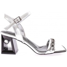 Resim Dgn 617-23y Kadin Silver Taş Bantli Topuklu Sandalet 617-1922-R13844 Gümüş 