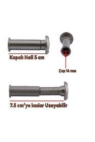 Resim bym yapı Çelik kapı dürbünü 50* 75 ölçülerinde açılıyor çap 1.4 mm pul dahil 