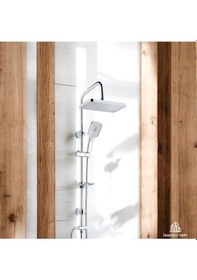 Resim İsaoğlu Yapı Banyo Duş Seti Hybrid Diktörtgen Tasarım Paslanmaz Tepe Yağmurlama Sistemi Gri 