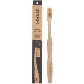 Resim T-Brush Bambu Diş Fırçası - Krem Renk 