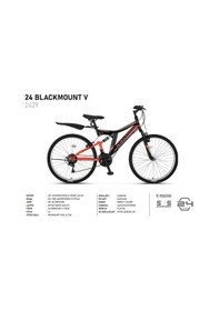 Resim Ümit 2429 Blackmount V 21 Vites 24" J Dağ Bisikleti Turuncu-Siya Turuncu - Siyah 