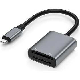 Resim Mettzchrom Sony Uyumlu Lightning Hafıza Kart Okuyucu Memory Stick Pro Duo / Sd Kart iphone 14 13 12 11 10 