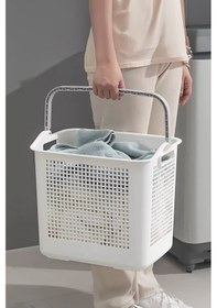 Resim İronika Samba Kirli Temiz Çamaşır Sepeti Çok Amaçlı Oyuncak Sepeti - Beyaz Beyaz 