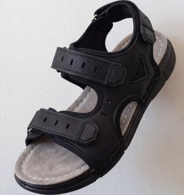 Resim Siyah Çift Cırtlı Ortopedik Erkek Çocuk Sandalet | Yazlık Rahat Model 