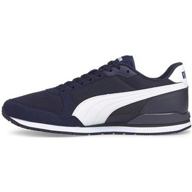 Resim Puma Unisex Spor Ayakkabısı ST Runner v3 Mesh Peacoat-Puma White Beyaz - Lacivert 