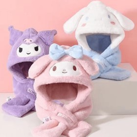 Resim PC-Benzeri (-tarzı) Kurumi/Kumomi Tarzı (Kuromi Değil) Şirin Anime Karakter Kulaklı Yaka & Atkı Şapka - Pastel Pembe/Mor/Mavi Kış Aksesuarı, İçten Rüzgarlık Hediye, Noel Doğum Günü Parti Stili 