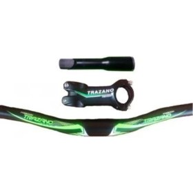 Resim Motobisikletim Trazona Evo Bisiklet Gidon Seti [yeşil] Alümiyum 68 cm Direksiyon 