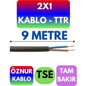 Resim Öznur 2x1 Ttr Kablo Siyah Metre Seçenekli - 9 Metre 
