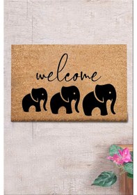 Resim Co Co Intore 40x60 cm Doğal Ko ko Kıl paspas,Hindistan Naturel Kapı Önü Paspası 