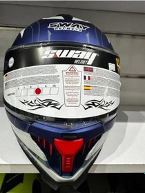 Resim Kask SW-865 St Blue/red Güneş Gözlüklü 