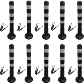 Resim LOREX Lr-0125-s 75 Cm Siyah Şerit Ayırıcı Delinatör - 10lu Paket 