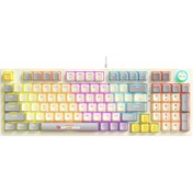 Resim SPRANGE Mk-12 Beyaz Mekanik Gaming Klavye - Blue Switch - RGB Aydınlatmalı -Kablolu 