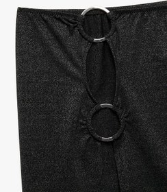 Resim Koton Slim Fit Simli Aksesuarlı Pencere Detaylı Mini Pareo Etek Siyah 5sak70001mk Siyah 