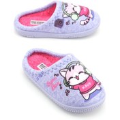 Resim Gezer Kız Çocuk Kışlık Rahat Taban Ev Bahçe Gondol Terlik Lila 