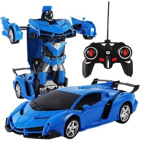 Resim Elektrikli Uzaktan Kumandalı Araba Dönüştürme Robotu-mavi 05 