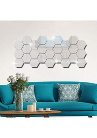 Resim Periboia Yapışkanlı Akrilik Gümüş Ayna Seti 12 Adet Diğer 