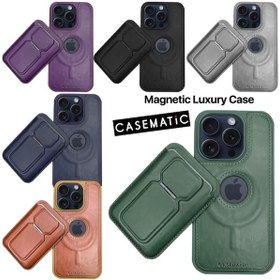 Resim Magnetic Luxury Case + Mıknatıslı Cüzdan Apple İphone S24 Lacivert Lacivert 