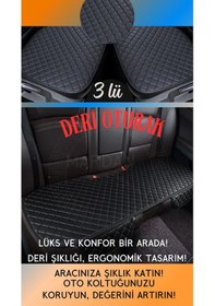 Resim Audı A5 Uyumlu Şark Serisi 3 Parça Deri Cepli Oto Minder Seti Deri 