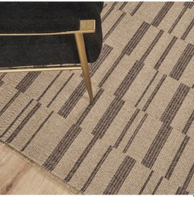 Resim Kaşmir Halı Kilim Jüt Ravon Brown Salon Mutfak Halısı Yolluk Kahverengi 