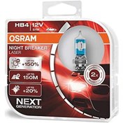 Resim OSRAM 12V HB4 AMPUL 51W +%150 FAZLA IŞIK 3200K NIGH BREAKER LASER (2 AD) 