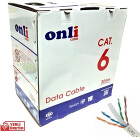 Resim ONLİ Onli 305mt 24awg Utp Cat6 Network Kablosu Gri Yerli Üretim 