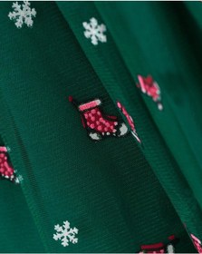 Resim Magu Kız Çocuk Pamuklu Kırmızı Penguen Ve Kardan Adam Temalı Tül Etekli Noel Elbise 