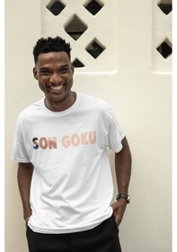 Resim Dragon Ball Son Goku Sırt Baskılı Unisex Oversize Anime Tişört Beyaz 