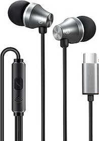 Resim iRAG A101C USB C Kulaklıklar Mikrofonlu Kulaklıklar - Samsung Galaxy, Google Pixel ve Çoğu USB C Aygıtı için Kablolu C Tipi Kulak İçi Kulaklıklar (Gun Metal) 