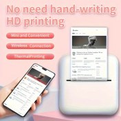 Resim 1 Adet/2 Adet, Kompakt ve Taşınabilir Kablosuz Mini Yazıcı - Fotoğraf, Etiket, Fiş Basabilir, IOS ve Android Uyumlu 