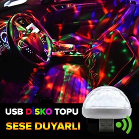 Resim Hyundai Atos Usb Disko Topu Sese Duyarlı Renkli Canlı Işık 