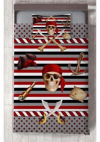 Resim Mekta Home Bebek Ve Çocuk Odası Kuru Kafa Desenli Yatak Örtüsü Renkli 