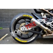 Resim bombtire Speedhunters Çift Renk Beyaz Sarı Lastik Yazısı Yeni Model Kabartmalı Yazı 2.5 Cm Ürün 