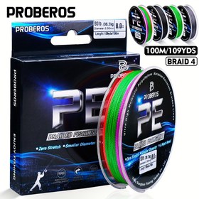 Resim Proberos 4 iplik örgülü PE olta misinası 100M/109Yds - Ultra dayanıklı, aşınmaya dayanıklı, su geçirmez balık misinası tatlı su balıkçılığı için - Kurban Bayramı Balıkçılık Aksesuarı, 2.72-36.29KG 
