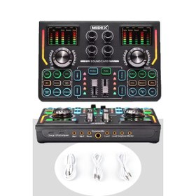 Resim Midex MX-2020 Titanium Set Efektli Ses Kartı Mikrofon Kulaklık Stand Kayıt Canlı Yayın (PC ve Telefon) 