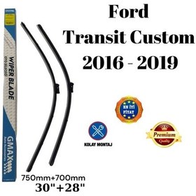 Resim Ford Transit Custom 2016 2017 2018 2019 Uyumlu Ön Cam Muz Tipi Silecek Süpürgesi Seti 750/700mm 