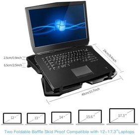 Resim HPY Pazar Laptop Soğutucu, 4 Fanlı, LED Aydınlatmalı, 12-17.3 İnç Notebook Uyumlu, Fan Hız Kontrolü, Katlanabilir Baffle Kaymaz Tasarım 