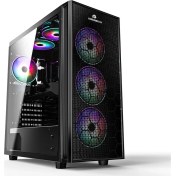 Resim GameBooster GB-X51 USB 3.0 Mesh 6 x RGB Fanlı Gaming Kasa (PSU Yok) (JBST-GBX51) 
