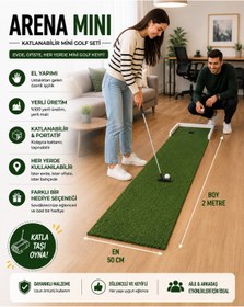 Resim Anatolian Arena Mini Modeli Katlanabilir Mini Golf Seti | Portatif Ev ve Ofis Tipi Golf Oyunu | Montessori I Çocuk & Yetişkin | Hediye Seçeneği 